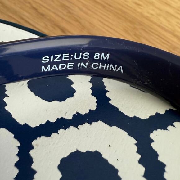 Kate Spade Platform Navy/White Women Flip Flops Sandals - SZ 8 - Picture 13 of 14